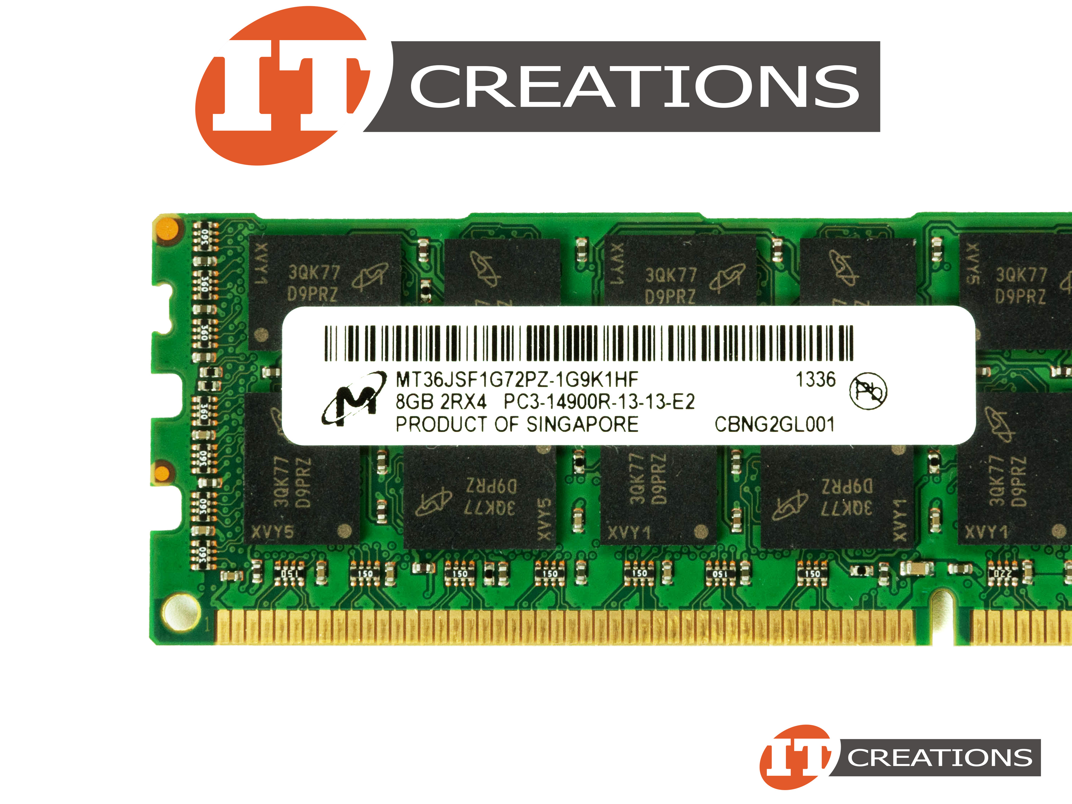 MT36JSF1G72PZ 1G9K1HF MICRON 8GB PC3 14900R DDR3 1866 REGISTERED ECC 