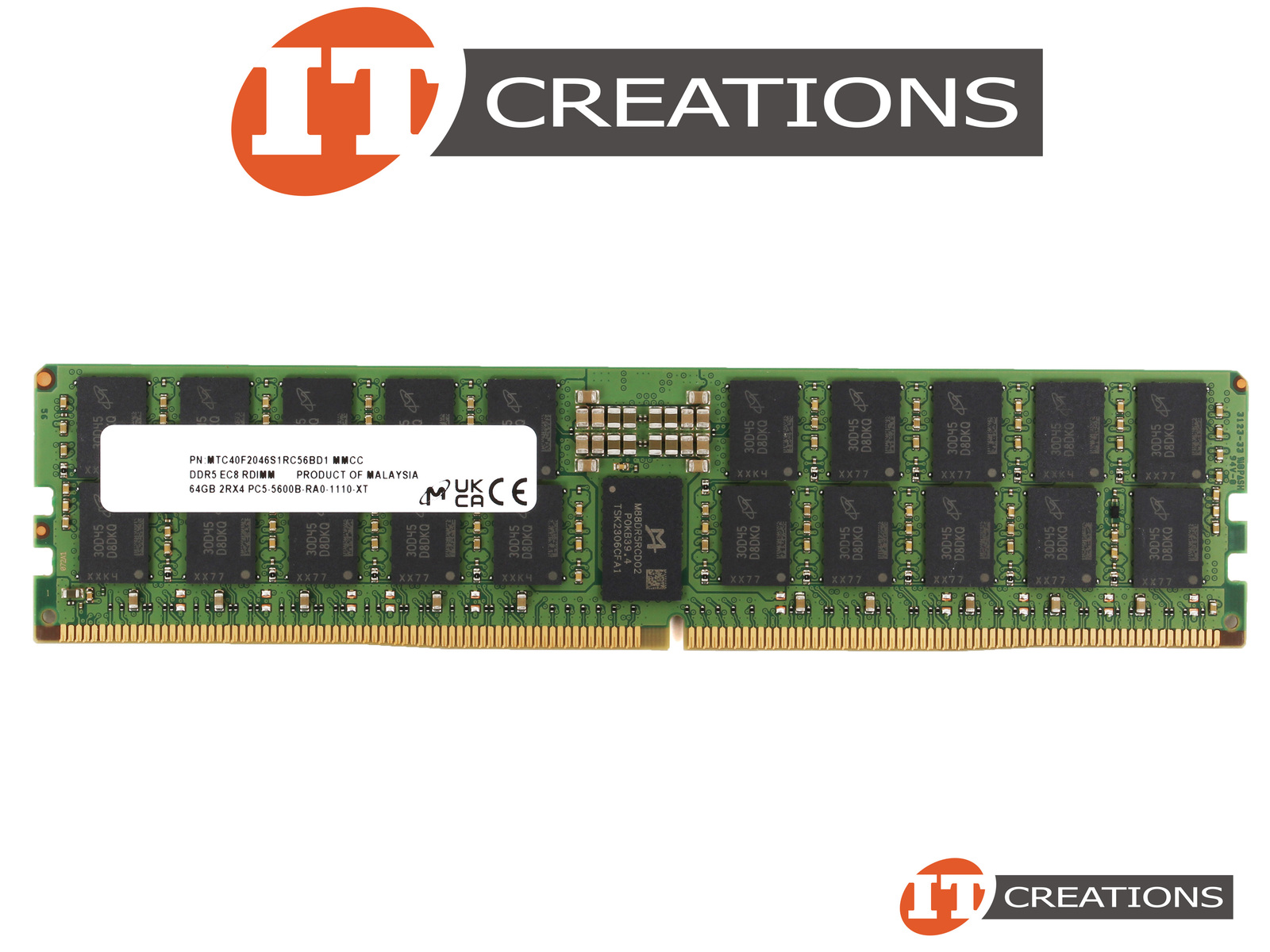 MTC40F2046S1RC56BD1 MICRON 64GB PC5-44800 DDR5-5600B-R REGISTERED ECC ...