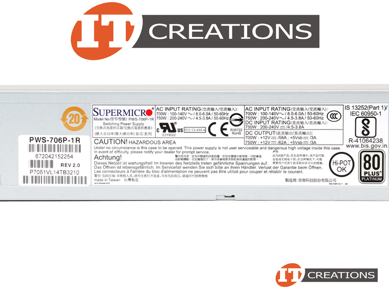 Supermicro - PWS-1K11P-1R 850W 1U Grigio alimentatore per computer Supermicro - PWS-1K11P-1R 850W 1U Grigio alimentatore per computer