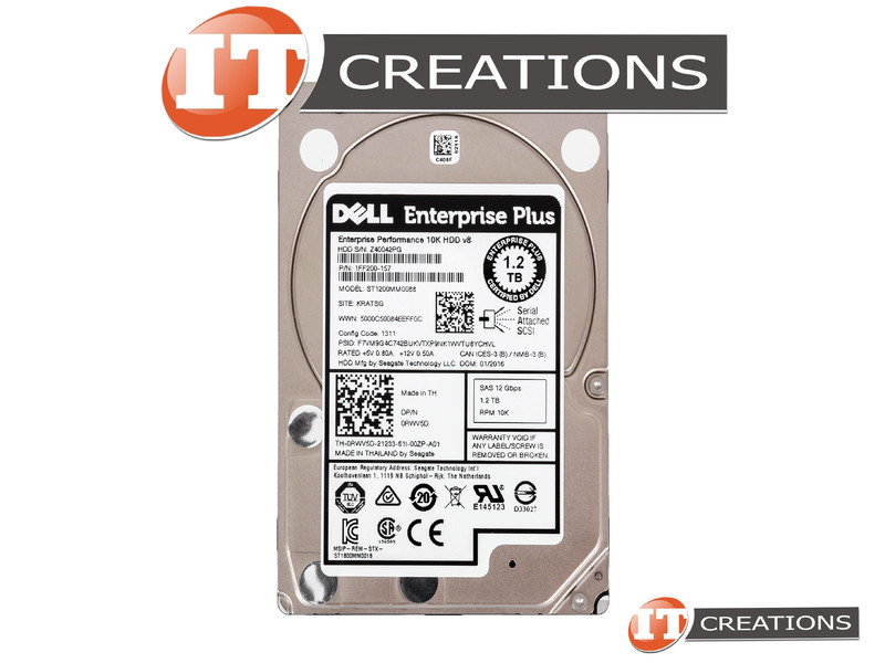 Dell 0JXKT5 1.2TB 10kRPM 2.5in SAS-6G HDD for PowerEdge, Wholesale