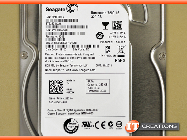 ST3320413AS-DELL - Used - DELL / SEAGATE 320GB 7.2K RPM SATA III 3.5 ...