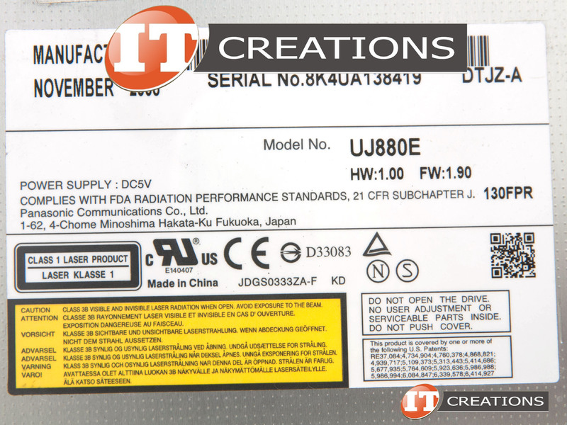 UJ880E PANASONIC OPTICAL DRIVE DVD R/RW REWRITABLE COMPACT DISC CD