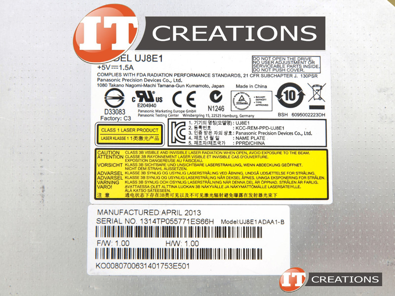 UJ8E1 PANASONIC OPTICAL DRIVE DVD R/RW REWRITABLE COMPACT DISC CD