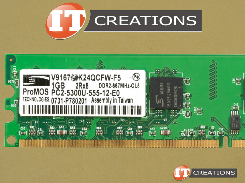 V916765K24QCFW F5 PROMOS TECH 1GB PC2 5300U DDR2 667 UNBUFFERED NON ECC 