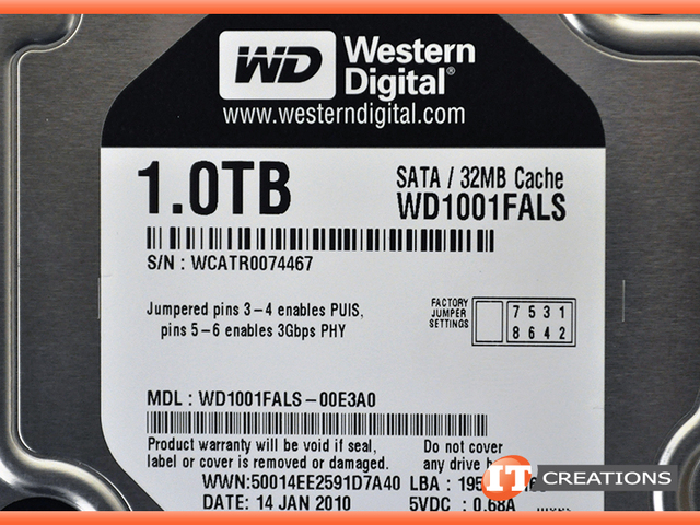 WD1001FALS - Used - WESTERN DIGITAL 1.0TB 7.2K RPM SATA 3.5 INCH LARGE ...