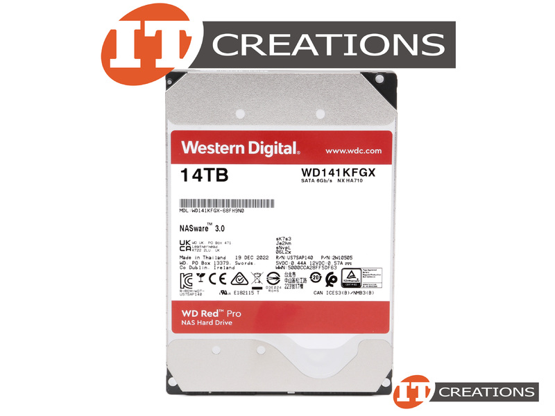 WD141KFGX-68FH9N0 - New - WESTERN DIGITAL 14TB 7.2K RPM SATA III 3.5 ...