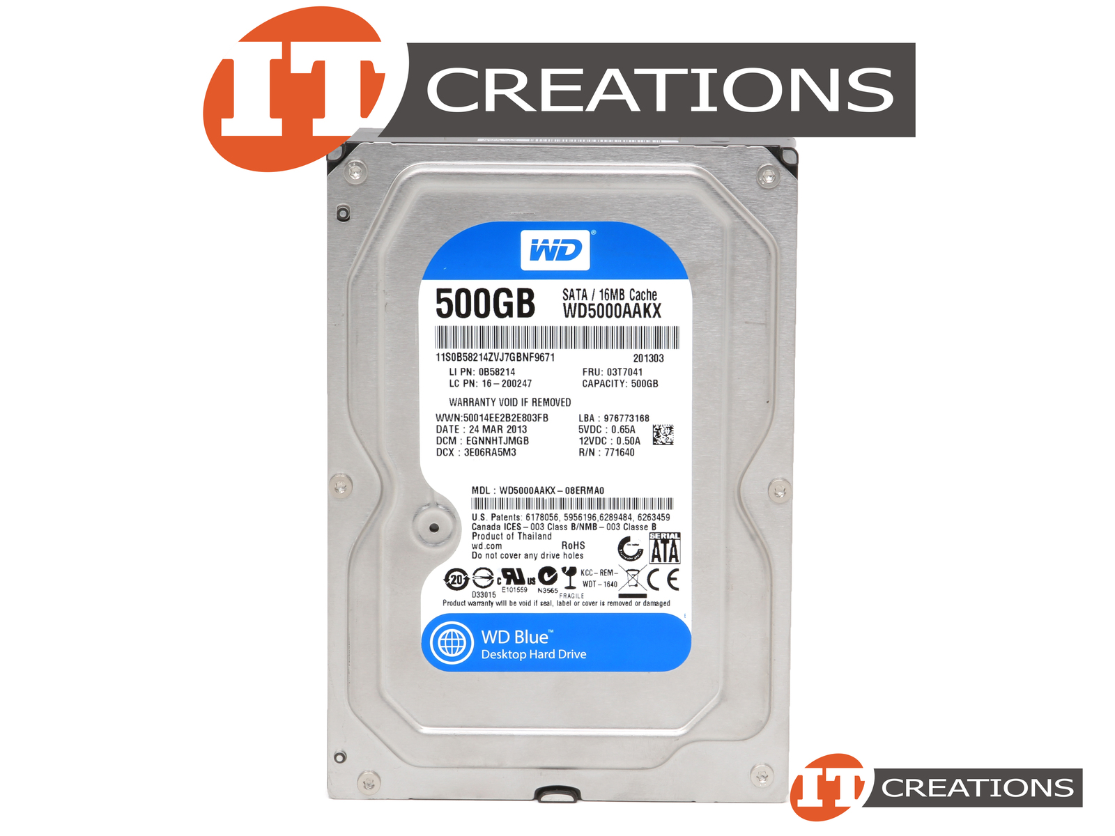 WD5000AAKX - Used - WESTERN DIGITAL 500GB 7.2K RPM SATA III LARGE FORM ...