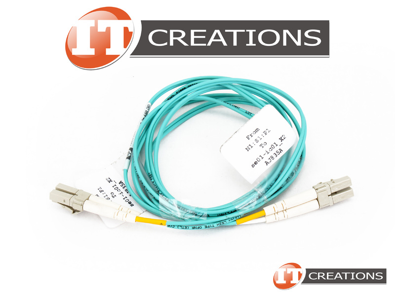 AJ835A HP AQUA OM3 LC MULTIMODE FIBER OPTIC 2M CABLE 6.5FT 50 / 125UM LUCENT CONNECTOR