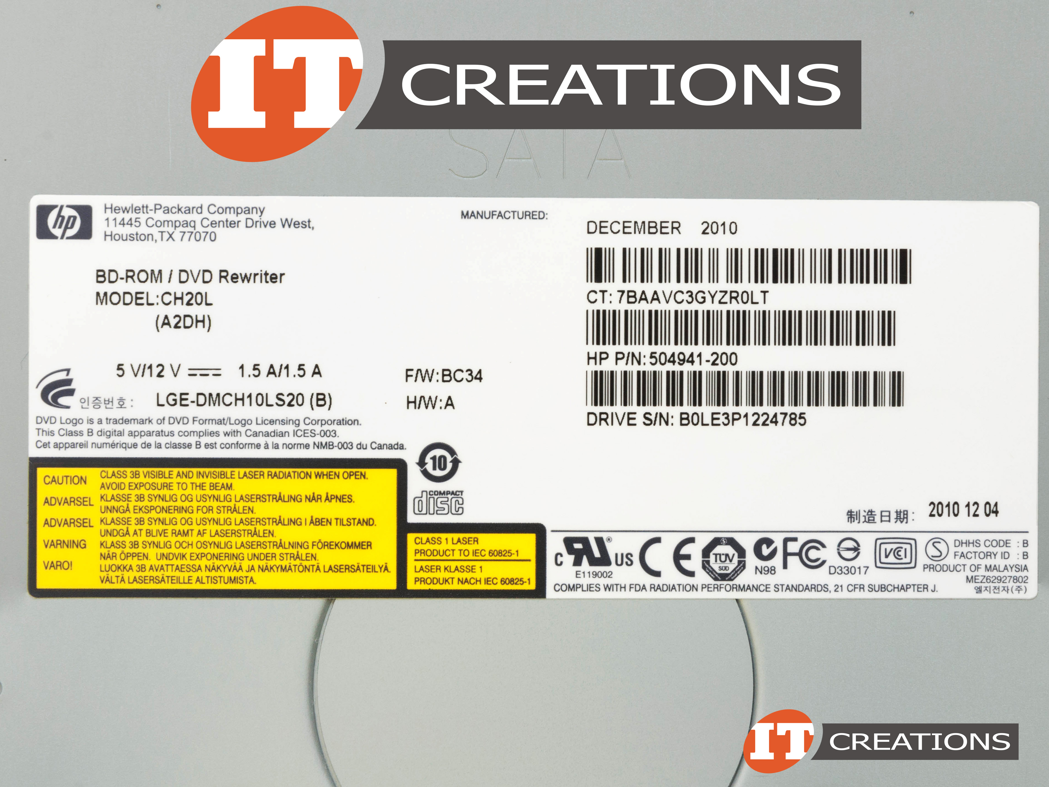 CH20L-HP HP Optical Drive Bluray BD ROM DVD Multi Recorder