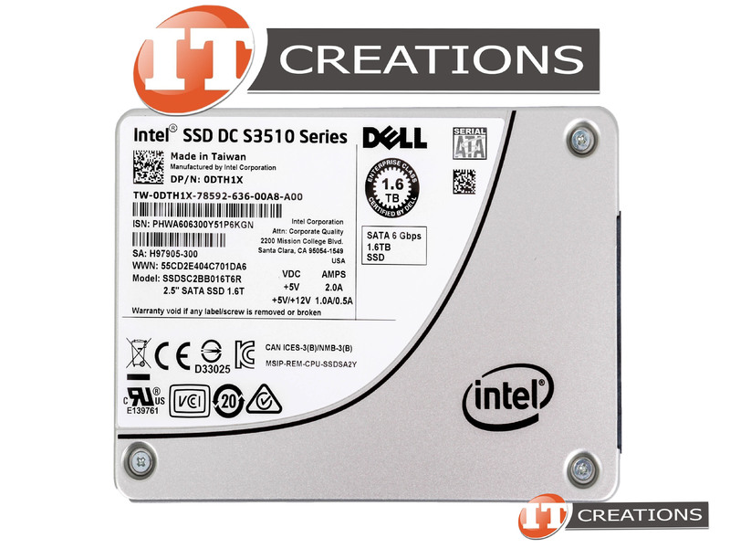 DTH1X - New Other - DELL / INTEL 1.6TB MLC SATA III 2.5 INCH SMALL
