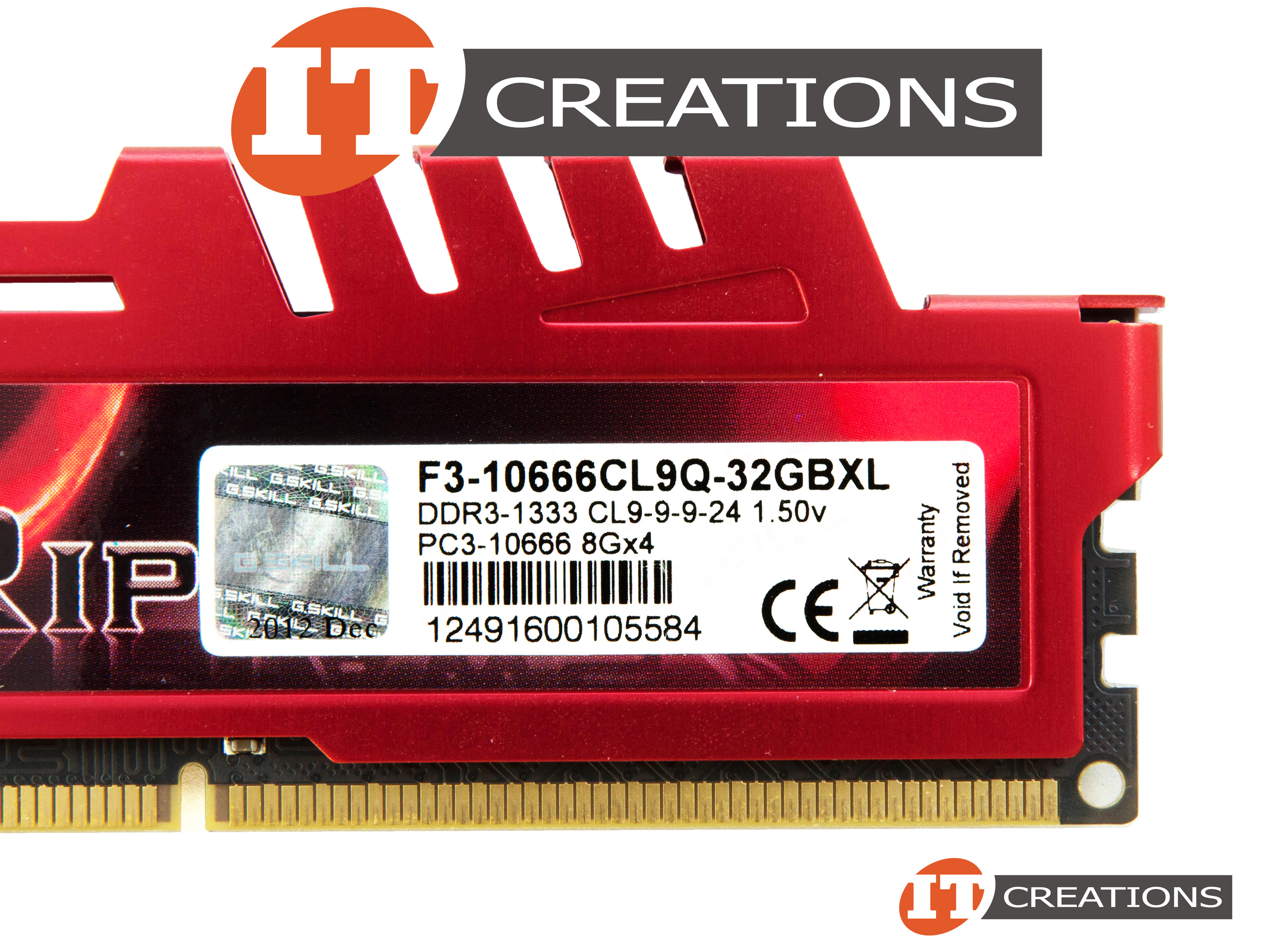 F310666CL9Q8GBXL G.SKILL 8GB PC310666 DDR31333 UNBUFFERED NON ECC
