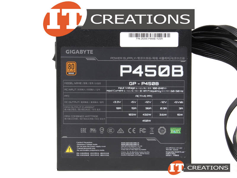 GPP450BNEW New GIGABYTE POWER SUPPLY 450W 100240V 84A 5060HZ