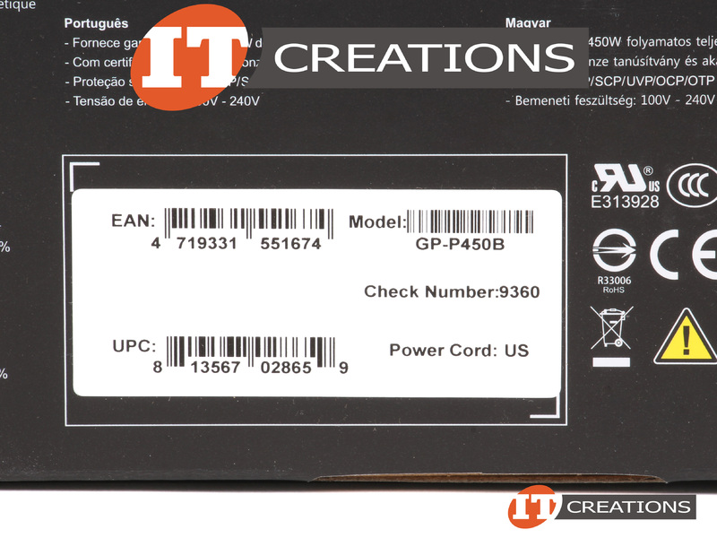 GPP450BNEW New GIGABYTE POWER SUPPLY 450W 100240V 84A 5060HZ