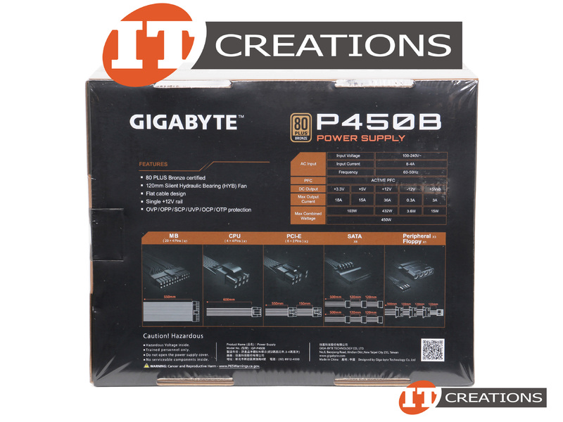 GPP450BRETAIL Retail GIGABYTE POWER SUPPLY 450W 100240V 84A 50