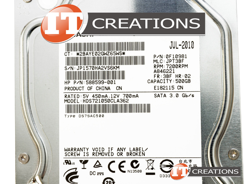 HDS721050CLA362-HP HP 500GB 7.2K RPM SATA 3.5 INCH HARD DRIVE (DUAL ...