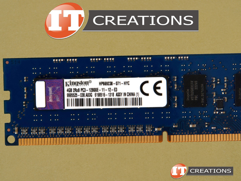 HP669238-071-HYC HP / KINGSTON 4GB PC3-12800E DDR3-1600 UNBUFFERED 