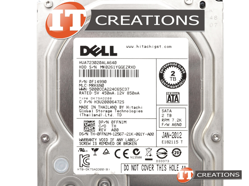 HUA723020ALA640-DELL - Refurbished - DELL / HITACHI GLOBAL 2TB 7.2K RPM ...