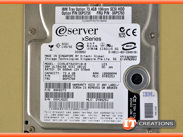 Disque Dur IBM 73 Go SCSI LVD - Référence 07N9428 - Occasion Fonctionnel