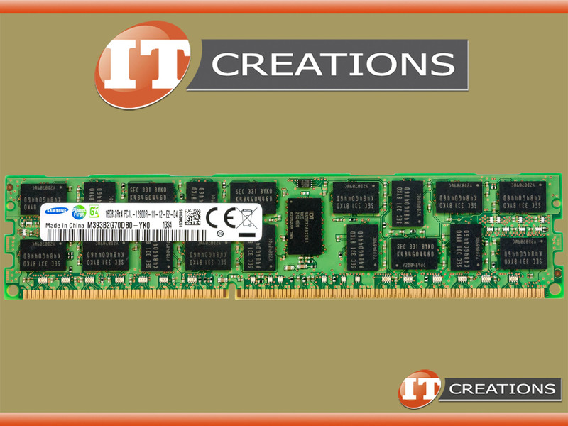 SAMSUNG 16GB PC3L-12800R DDR3-1600 REGISTERED ECC 2RX4 CL11 240 PIN 1.35V  LOW VOLTAGE MEMORY MODULE (M393B2G70DB0-YK0)