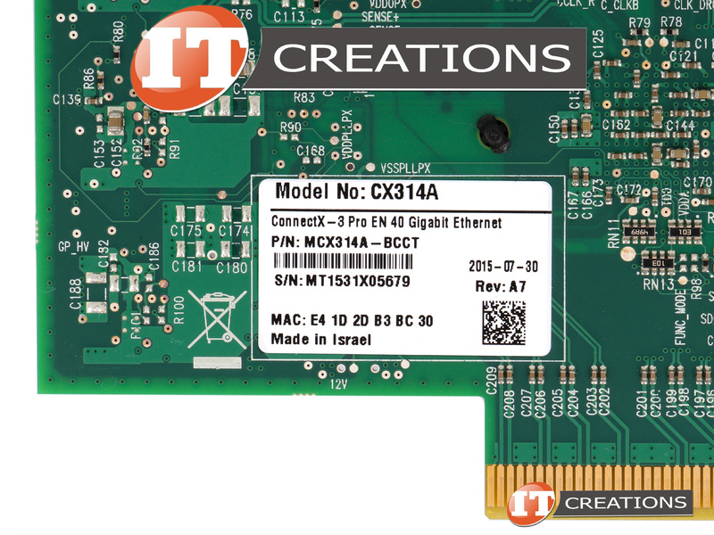 MCX314A-BCCT-HIGH P MELLANOX CONNECTX-3 PRO EN 40GB DUAL PORT PCI-E 3.0 X8  ETHERNET NETWORK INTERFACE CARD NIC MODEL CX314A 40/56GBE TWO QUAD  SMALL FORM FACTOR PLUGGABLE QSFP TRANSCEIVER