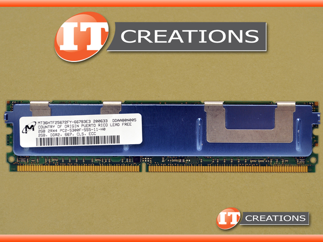 MT36HTF25672FY-667B3E3 Micron 2GB 2rx4 PC2-5300f Fully Buffered ECC ...