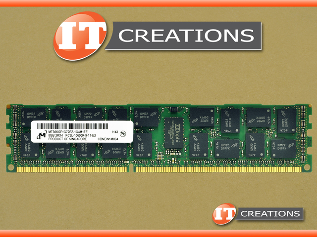 MICRON 8GB 2RX4 PC3L 10600R DDR3 ECC  240 PIN 1.35V LOW VOLTAGE Server memory 
