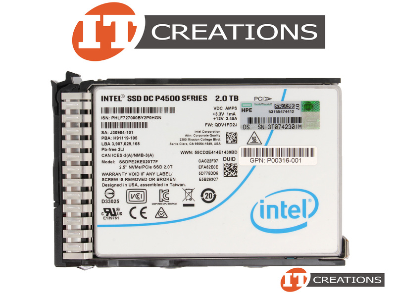 HP – SSD 2To NVMe/PCIe – P/N : P00411-001 – GEN 9/10 – Serveurs d'occasion  Dell et HP