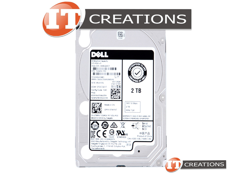 LOT OF 10* DELL/SEAGATE 2TB 7.2K 6G 3.5 SAS ST2000NM0023 DP/N