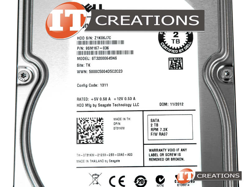 ST32000645NS-DELL DELL SEAGATE 2TB 7.2K RPM SATA 3.5 INCH LARGE FORM ...