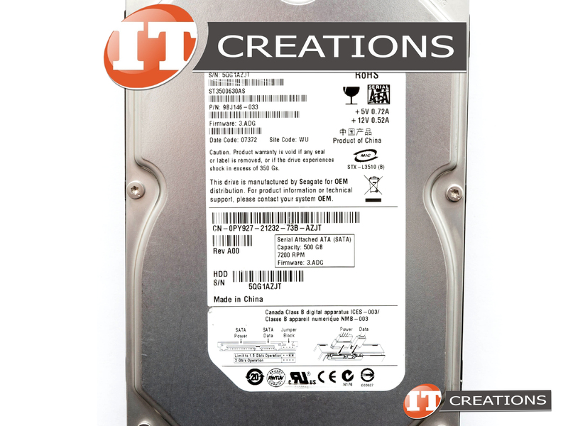 ST3500630AS-DELL - Used - DELL / SEAGATE 500GB 7.2K RPM SATA 3.5 INCH ...