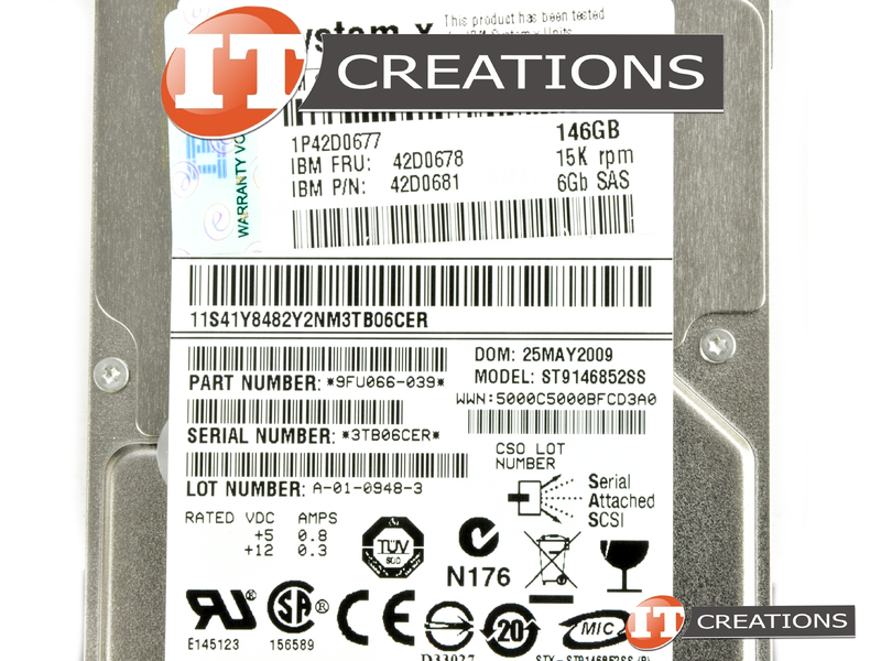 ST9146852SS-IBM - Used - IBM / SEAGATE 147GB 15K RPM SAS 2.5 INCH SMALL ...