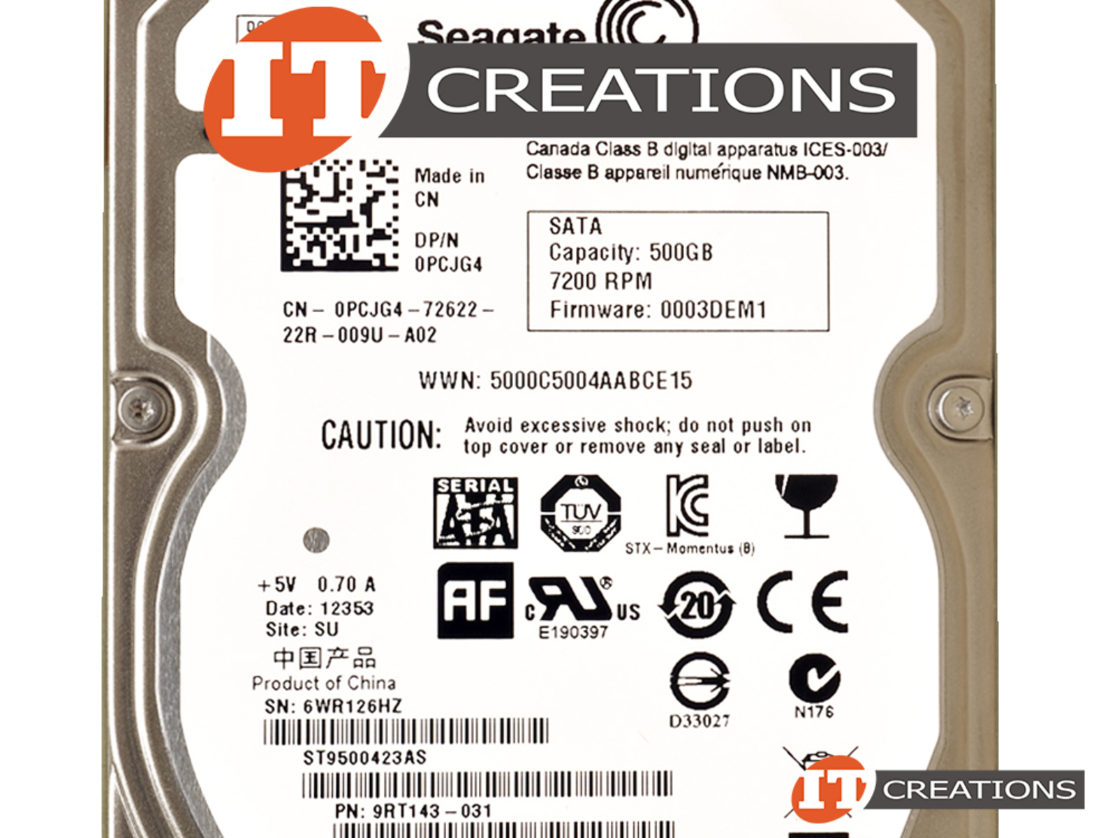 ST9500423AS-DELL - Refurbished - DELL / SEAGATE 500GB 7.2K RPM SATA 2.5 ...