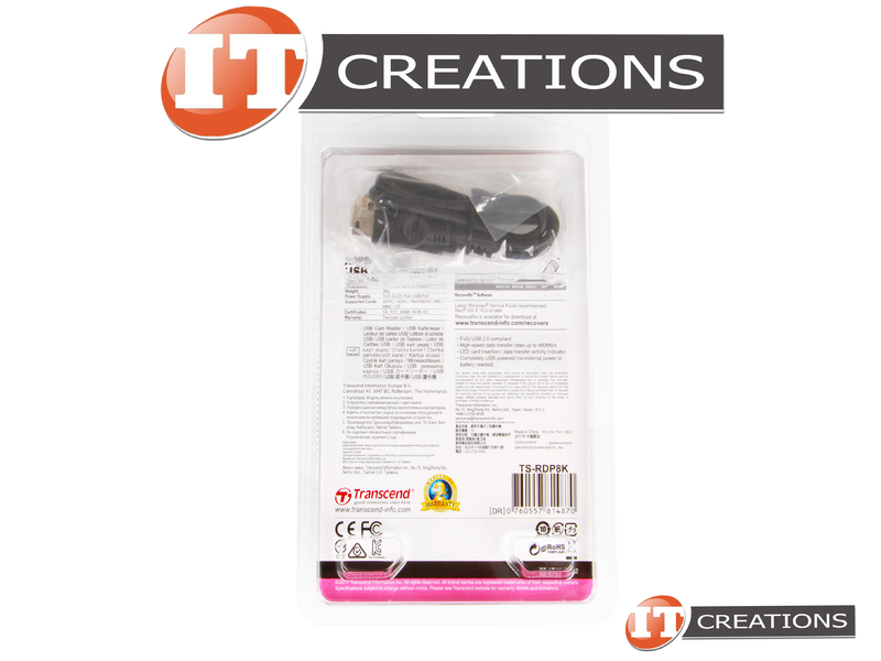 TS-RDP8K-RETAIL - Retail - Transcend USB 2.0 Multi Card Reader SD ...
