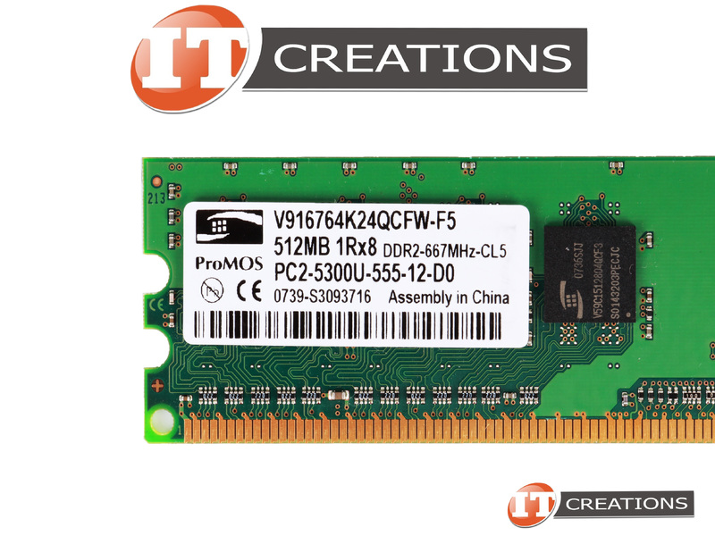 Barrette Mémoire 1Go RAM DDR2 ProMOS V916765K24QCFW-F5 DIMM PC2-5300U 2Rx8