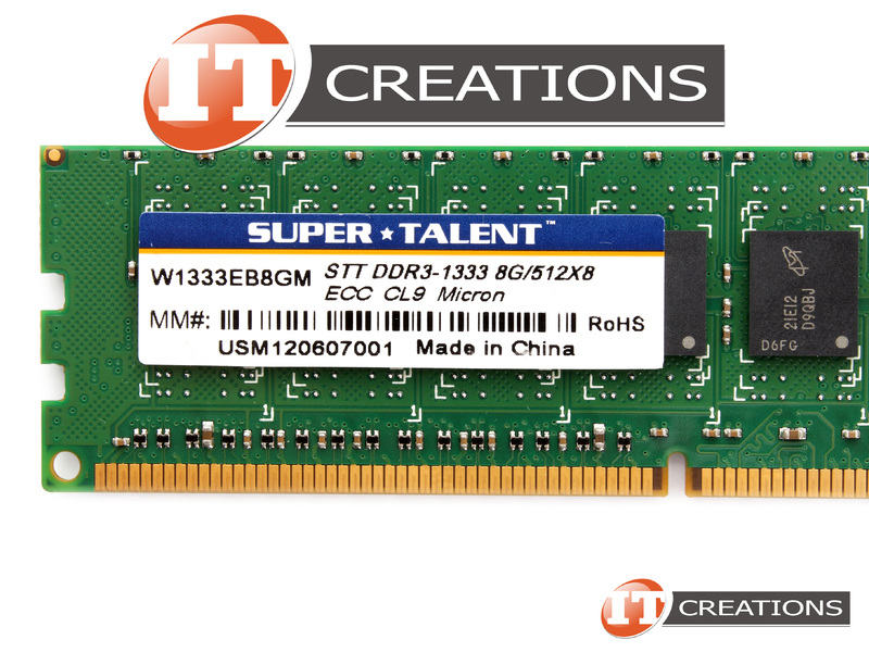 W1333EB8GM Super Talent 8GB PC3-10600 DDR3-1333 ECC CL9 240 PIN 1.5v ...
