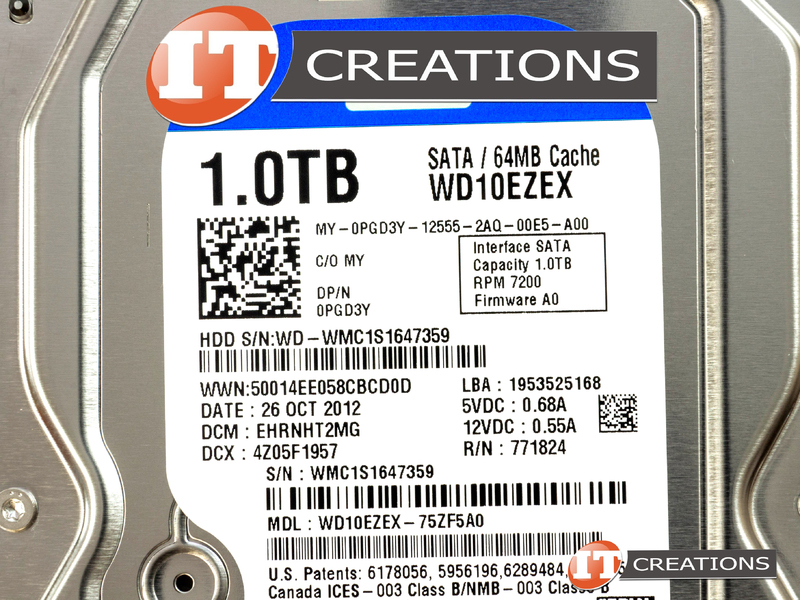 WESTERN DIGITAL 1TB 7.2K RPM SATA 3.5 INCH (WD10EZEX-75ZF5A0-DELL)