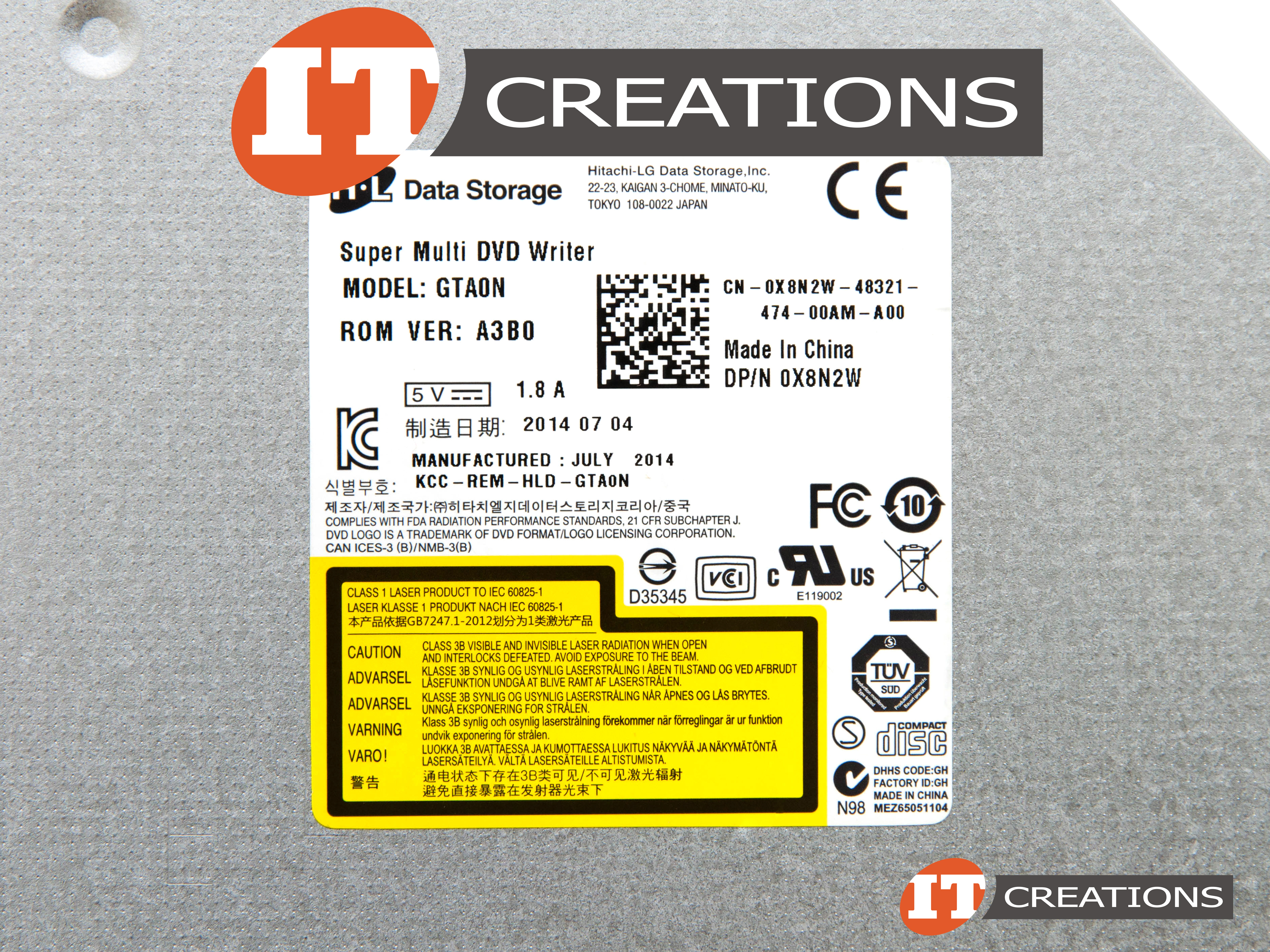 X8N2W DELL OPTICAL DRIVE DVD MULTI RECORDER DVD RW / CD RW ULTRA SPEED