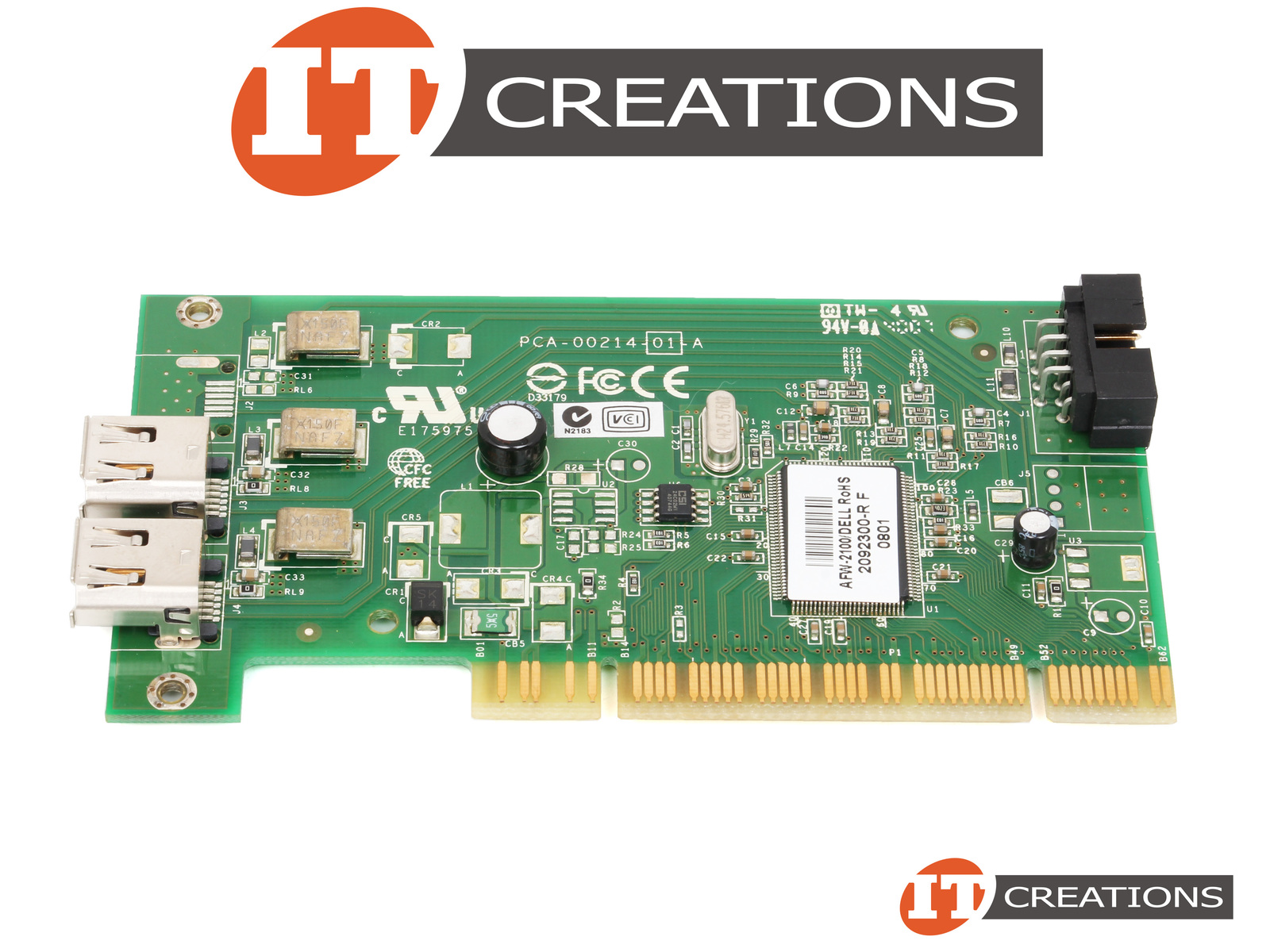 Y9457NO BRACKET DELL FIREWIRE CARD IEEE 1394A PCI EXTERNAL DUAL PORT INTERNAL SINGLE PORT