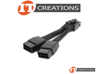 Y SPLIT 8P MALE TO X2 8P FEMALE GPU POWER CABLE - 8 PIN MALE TO ( 2 ) TWO 8PIN video