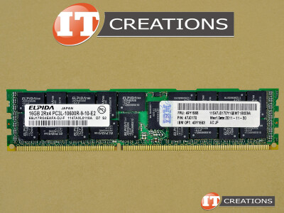 IBM 16GB PC3L-10600R DDR3-1333 REGISTERED ECC 2RX4 240 PIN 1.35V LOW VOLTAGE MEMORY MODULE video