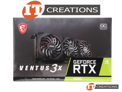 MSI NVIDIA GEFORCE RTX 3090 VENTUS 3X 24G OC GPU 24GB 10496 CUDA CORES MEMORY INTERFACE 384 BIT GDDR6X MEMORY BANDWIDTH 936GB/S PCI-E 4.0 X16 ( 3 ) THREE DISPLAYPORTS DP ( 1 ) ONE HDMI GRAPHICS PROCESSING UNIT VIDEO CARD - AMPERE ARCHITECTURE video