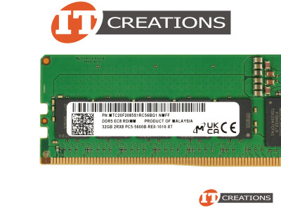 DELL COMPATIBLE 32GB PC5-44800 DDR5-5600B-R REGISTERED ECC / EC8 2RX8 CL46 288 PIN 1.1V MEMORY MODULE ( PC5-5600B-R ) ( ERROR CORRECTION CODE 80 BIT ) video