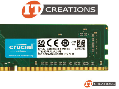 CRUCIAL BY MICRON 8GB PC4-25600 DDR4-3200 UNBUFFERED NON ECC CL22 288 PIN 1.2V MEMORY MODULE ( PC4-3200 ) ( UDIMM ) video