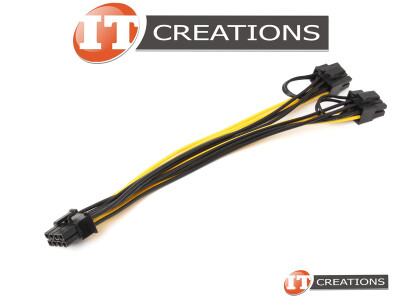 GRAPHICS CARD Y SPLITTER POWER CABLE 7 INCH - ( 7.25 IN ) MALE 6 PIN TO ( 2 ) TWO MALE 6 PIN ( 2 ) TWO 2 PIN CONNECTORS ( 6+2P ) video