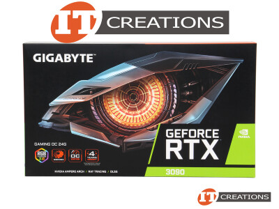 GIGABYTE NVIDIA GEFORCE RTX 3090 GAMING OC 24G GPU 24GB 10496 CUDA CORES MEMORY INTERFACE 384 BIT GDDR6X MEMORY BANDWIDTH 936GB/S PCI-E 4.0 X16 ( 3 ) THREE DISPLAYPORTS DP ( 2 ) TWO HDMI GRAPHICS PROCESSING UNIT VIDEO CARD - AMPERE ARCHITECTURE RGB FUSION 2.0 video