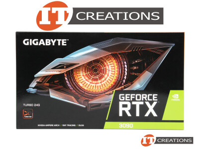 GIGABYTE NVIDIA GEFORCE RTX 3090 TURBO 24G EDITION GPU 24GB 10496 CUDA CORES MEMORY INTERFACE 384 BIT GDDR6X MEMORY BANDWIDTH 936GB/S PCI-E 4.0 X16 ( 2 ) TWO DISPLAYPORTS DP ( 2 ) TWO HDMI GRAPHICS PROCESSING UNIT VIDEO CARD - AMPERE ARCHITECTURE video