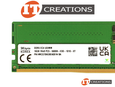 SK HYNIX 16GB PC5-44800B-E DDR5-5600B-E UNBUFFERED ECC / EC4 1RX8 CL46 288 PIN 1.1V MEMORY MODULE ( PC5-5600B-E ) ( ERROR CORRECTION CODE 40 BIT ) video