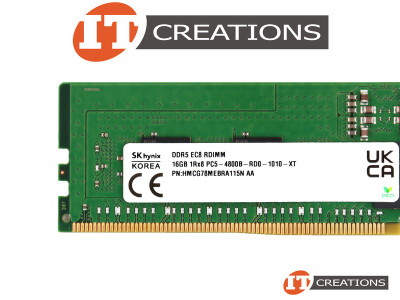 SK HYNIX 16GB PC5-38400 DDR5-4800B-R REGISTERED ECC / EC8 1RX8 CL40 288 PIN 1.1V MEMORY MODULE ( PC5-4800B-R ) ( ERROR CORRECTION CODE 80 BIT ) video