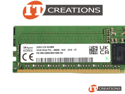 SK HYNIX 32GB PC5-38400B-R DDR5-4800B-R REGISTERED ECC / EC8 2RX8 CL40 288 PIN 1.1V MEMORY MODULE ( PC5-4800B-R ) ( ERROR CORRECTION CODE 80 BIT ) video