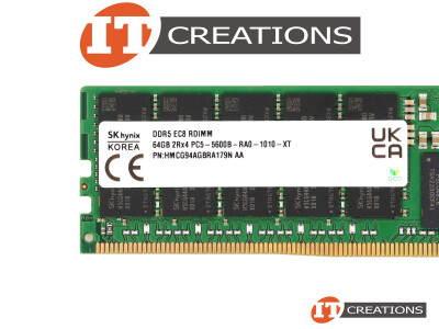 SK HYNIX 64GB PC5-44800 DDR5-5600B-R REGISTERED ECC / EC8 2RX4 CL46 288 PIN 1.1V MEMORY MODULE ( PC5-5600B-R ) ( ERROR CORRECTION CODE 80 BIT ) video